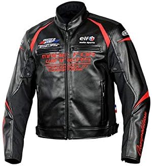 elf レザー バイクジャケット elf レザーバイクジャケット 黒/赤